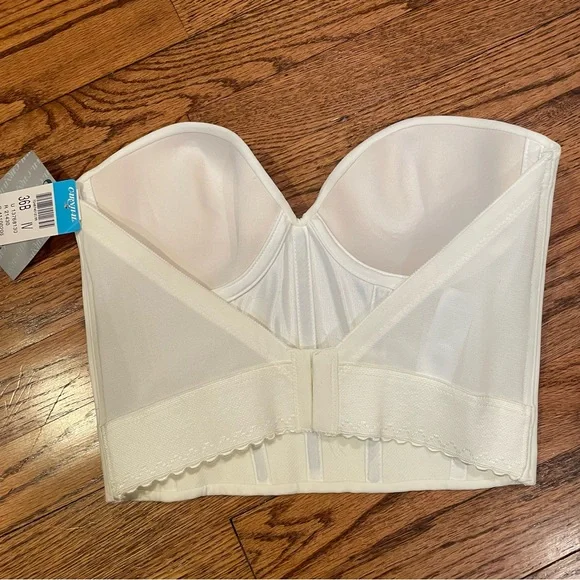 Carnival Invisible Plunge Longline Bra Ivory White Size 36 B - Picture 4 of 5